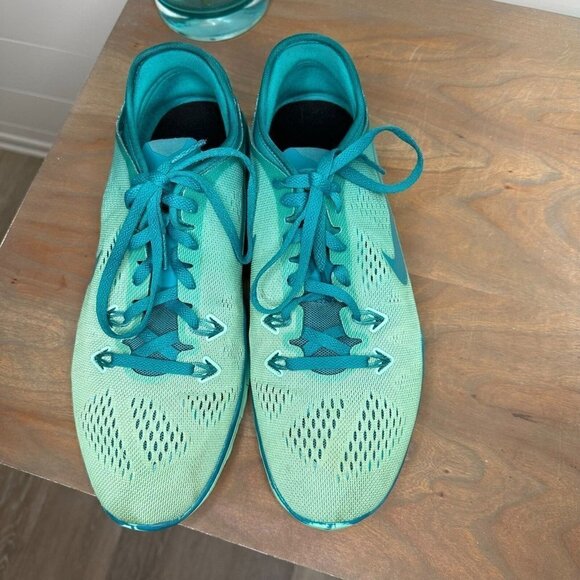 Nike Free TR Fit 5 NikeiD Custom Teal Ombre Training Sneaker Size 8.5 - Picture 6 of 9